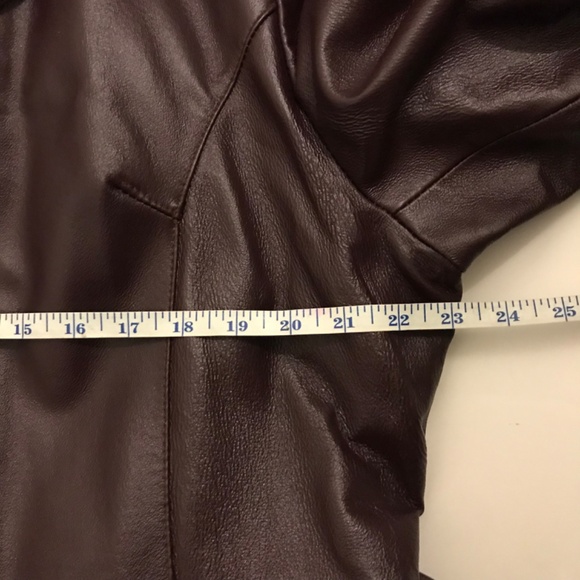 Vintage 90s Women Oscar Piel Dark Burgundy Genuine 100% Leather Jacket Coat 2XL - Picture 12 of 13